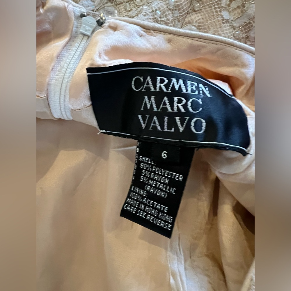 Carmen Marc Valvo Bridal Pink Floral Dress - Picture 8 of 8